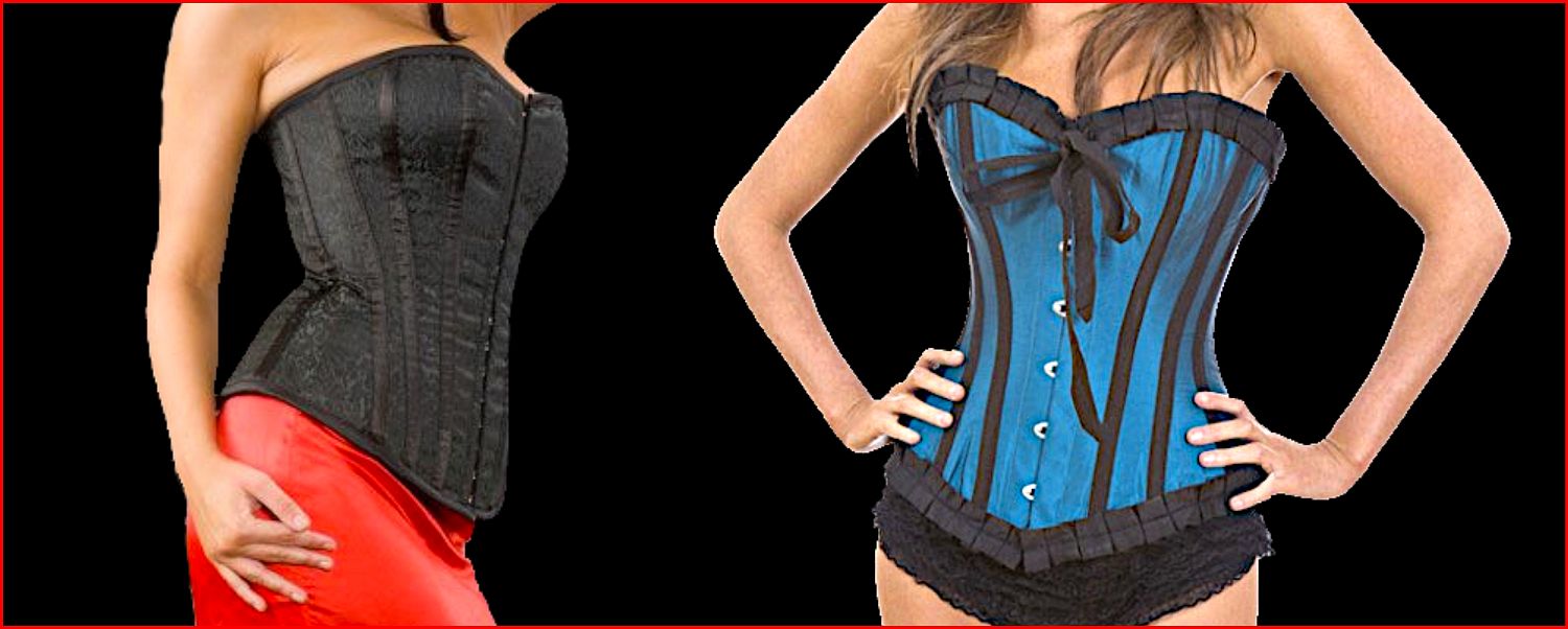 überbrustkorsetts geschnürt mit hakenleiste aus der Boutique Burlesque